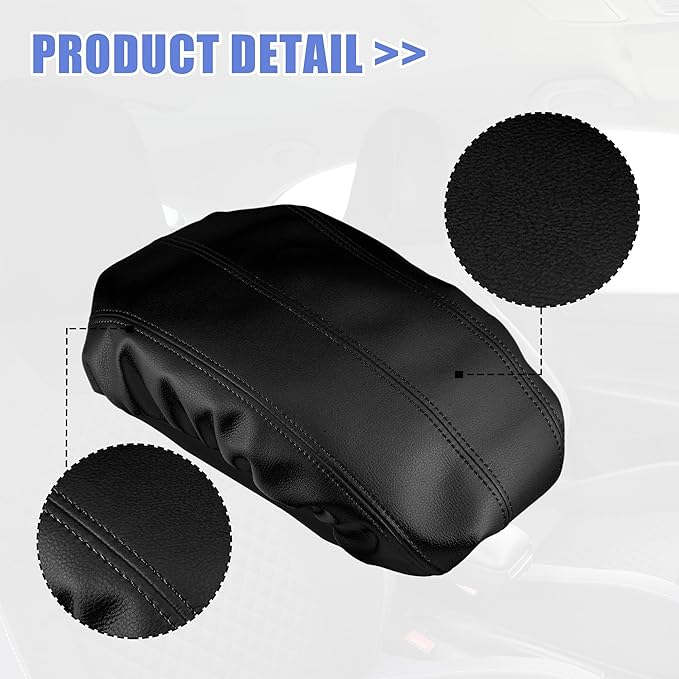 X AUTOHAUX Car Center Console Armrest Cover for Cadillac XTS 2013-2019 Faux Leather Interior Arm Rest Cover Elbow Cushion Pad Black