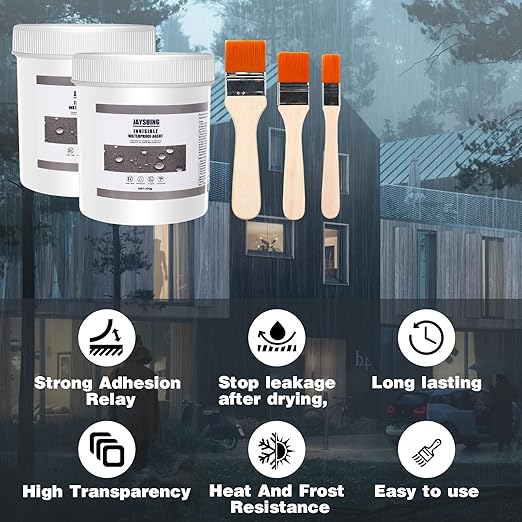 21 OZ (600g) Jaysuing Invisible Waterproof Agent, Waterproof Sealant, Transparent Rainproof Coating, Water-Resistant Anti-Leakage Agent, Transparent Repairing Leak Water-Resistant Adhesive