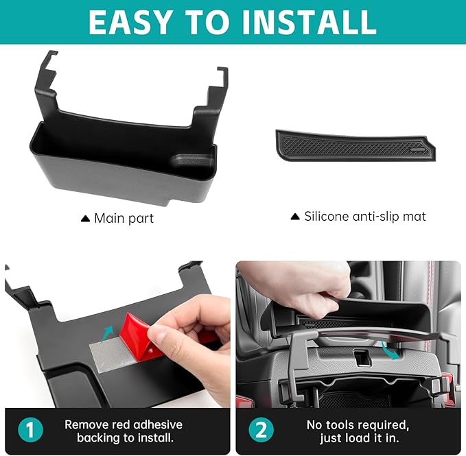 Center Console Organizer Compatible with 2018-2026 Jeep Wangler JL JLU 4xe Rubicon Sahara & 2020-2026 Gladiator JT Accessories, Console Hanging Box Tray Fit for Jeep Interior Accessories