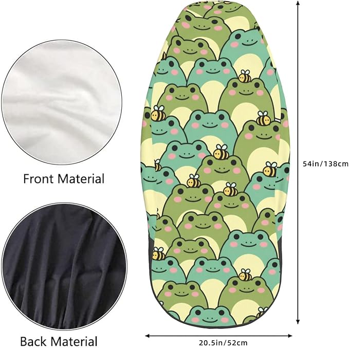 Delerain Car Seat Covers Set 2Pcs, Cute Chubby Frog Universal Front Car Seats Vehicle Enterior Protector Suitable Fits Most Car Auto SUV Sedan Truck