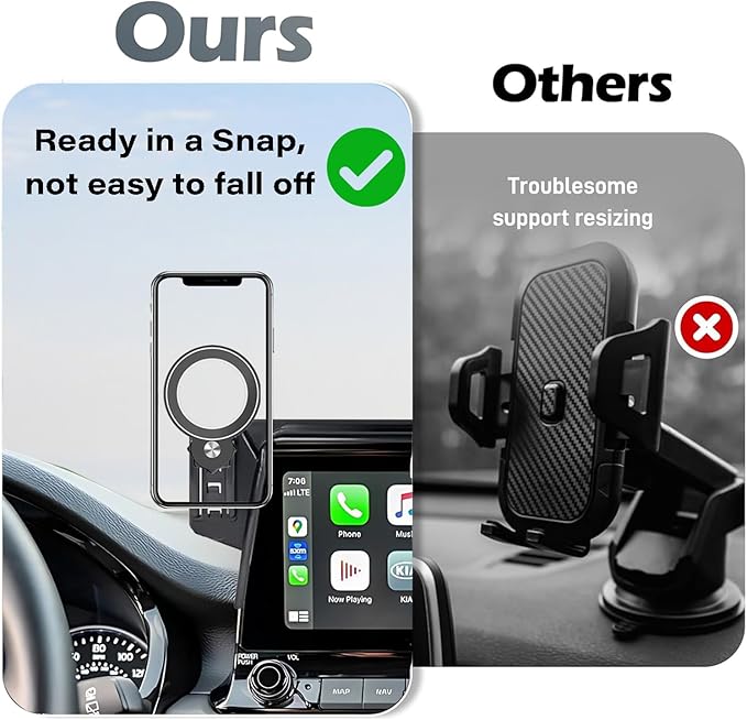Car Phone Holder for Kia Seltos 2021 2022 2023 Accessories Apply to 8/10.25 Inch Touch Screen Fixed Clip Magnetic Cell Phone Mount Hands-Free 360 Degree Rotation