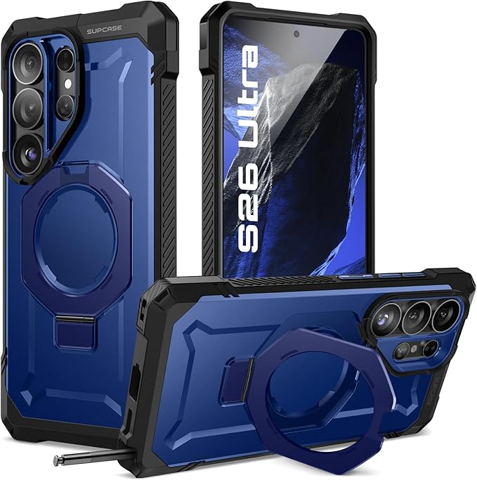 SUPCASE for Samsung Galaxy S26 Ultra Case with Kickstand (Unicorn Beetle Grip), [Wireless Charge Compatible] [Military-Grade Protection] Heavy-Duty Magnetic Phone Case for S26 Ultra 6.9 Inch, Cobalt