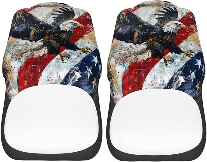 Delerain Car Seat Covers Set 2Pcs, Flying American Flag with Eagle Universal Front Car Seats Vehicle Enterior Protector Suitable Fits Most Car Auto SUV Sedan Truck