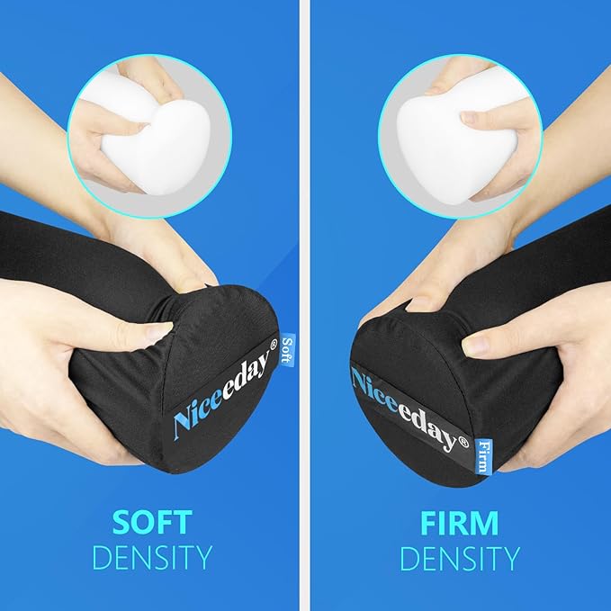 Lumbar Roll 2 Pack, Upgrated Soft & Firm Density with Non Slip Adjustable Straps, Low Back Lumbar Support for Office Chair & Car Seat Back Support Cushion, Lumbar Support for Car Seats, Desk Chair