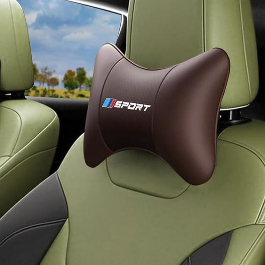 Car Neck Support Pillow Sport Logo Fit for BMW – Comfortable Headrest Cushion for Long Drives and Travel