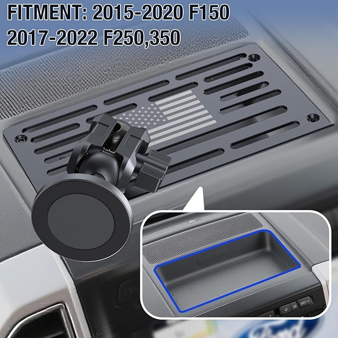 Metal Phone Mount for 2015-2020 Ford F 150 & 2017-2022 F250/350 Shakeproof Dash Mount Holder Cool Ford Accessory