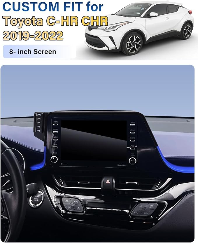 Car Phone Holder for Toyota C-HR CHR 2019-2022 Accessories 8-Inch Screen Fixed Clip, Automobile Cradles Magnetic Phone Mount Compatible with MagSafe, Strong Magnets Cell Phone Base (Magnetic)