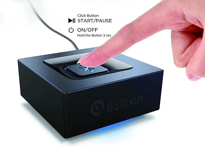 Bluetooth Audio Adapter for Music Streaming Sound System, Esinkin Wireless Audio Adapter Works with Smartphones and Tablets, Bluetooth Receiver for Home Stereo