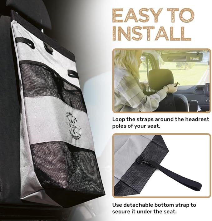 Living in a Bubble Wet Dry Laundry Bag – Portable Waterproof Laundry Hamper for RV, Campervan & Travel – Foldable Clothes Organizer with Separate Wet & Dry Compartments