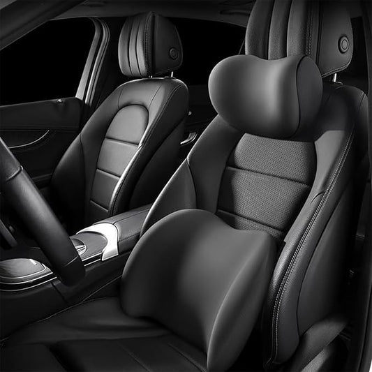 Car Back Support Neck Pillow for Ford F-250 2000-2024, Comfortable Soft Car Seat Headrest Neck Rest Cushion Lumbar Support Pillow with Adjustable Strap,Black