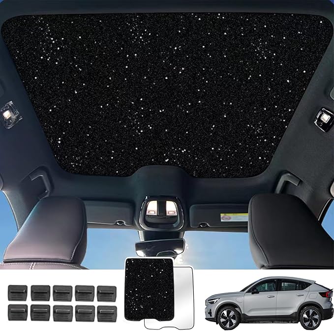 Car Sunroof Compatible with Volvo C40(Not for XC40) 2021-2023, Foldable Glass Roof Sunshade with Storage Bag, Sunshade Roof Heat Insulation Sun Protection Interior