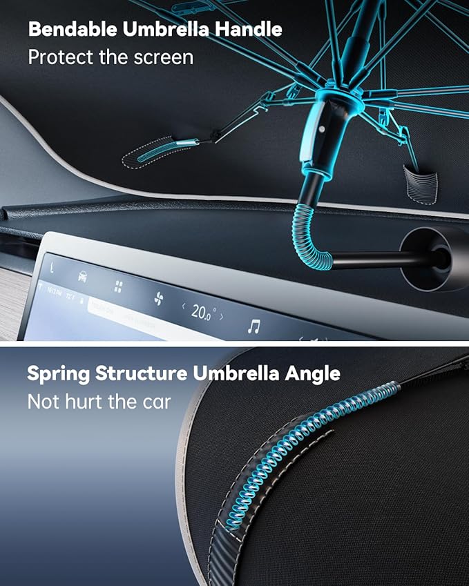 Car Windshield Sun Shade Umbrella - [Nano-Ice-Crystal Coatings] Protect Car from Sun Rays & Heat Damage Keep Cool and Protect Interior Medium (56" L x 31" W)