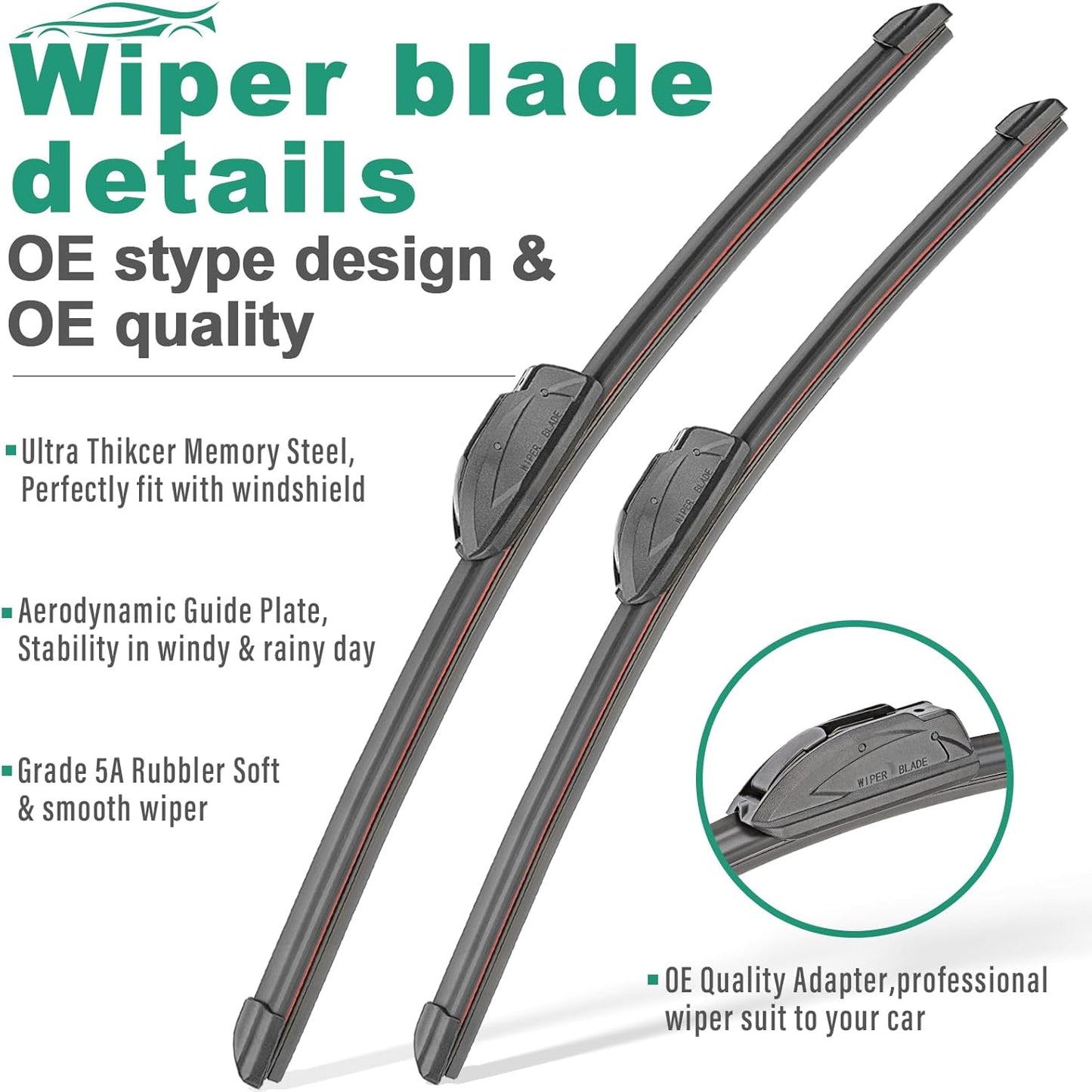26" 17" 12" Windshield Wiper Blades Replacement for Honda CRV CR-V 2017 2018 2019 2020 2021 2022 Premium All Weather Front Rear Wipers Set - OEM Quality (Pack of 3)