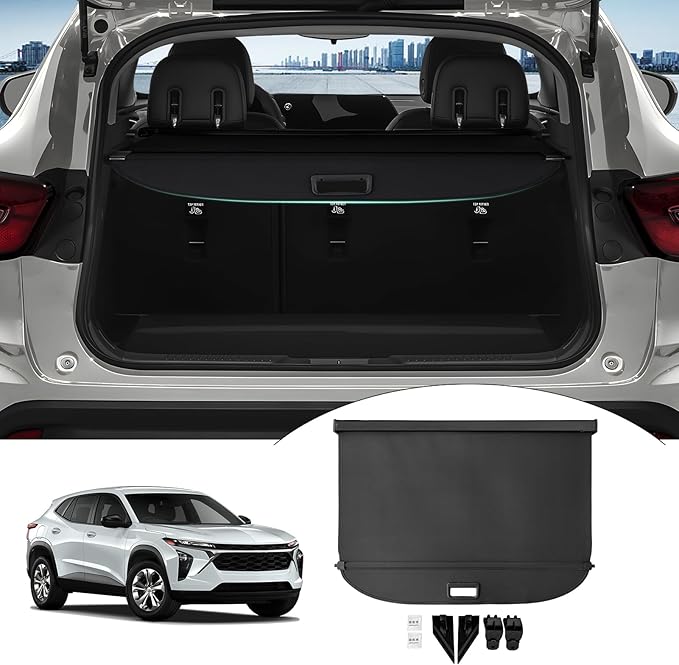 Powerty Retractable Cargo Cover for 2024-2026 Chevy Chevrolet Trax -Canvas Texture Trunk Cover Privacy Screen Rear Security Shade for Trax Accessories