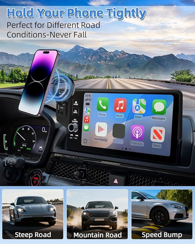 PZK Car Phone Mount for Honda HRV 2023-2025 2026/CRV 2023-2026/ Honda Pilot 2023-2026 Accessories 7/9-inch Screen Compatible with MagSafe HR-V CR-V Car Phone Holder Not Affect Air Vent