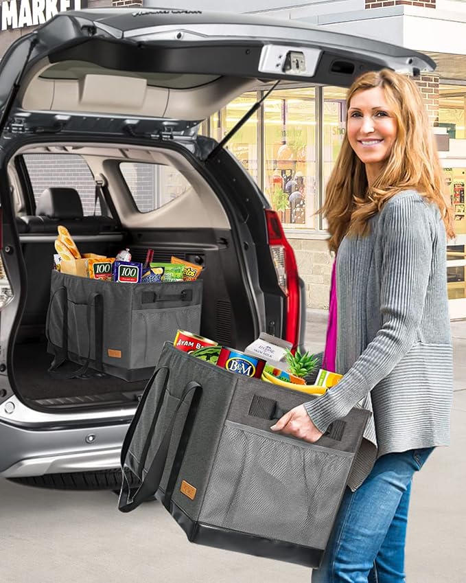 WONDAY Extra Large Utility Tote Bag - Standing Reusable Grocery Bag with Handle