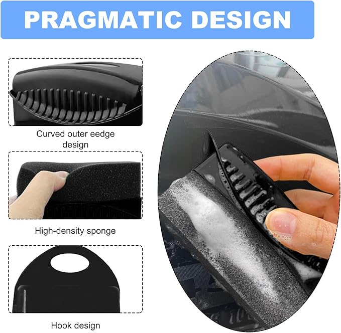 2 PCS Tire Dressing Applicator, Car Tire Shine Applicator Polishing Sponge Pads with Lid, Waxing Polishing Cleaning Tools Wheel Applicator Foam, Detailing Car Accessories (Black)