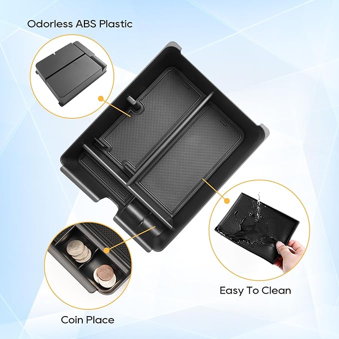 Center Console Organizer for 2026 Honda Passport Trailsport/2023 2024 2025 Honda Pilot/Ridgeline Accessories-Interior Center Cup Holder Insert & Wireless Charging Non-Slip Mat Armrest Storage Box 3PCS