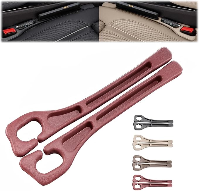 Car Seat Gap Filler Set of 2, Premium Interior Car Accessories, Multifunctional Car Storage Solution with Non-Slip Design, Fits Most Vehicles (Red)