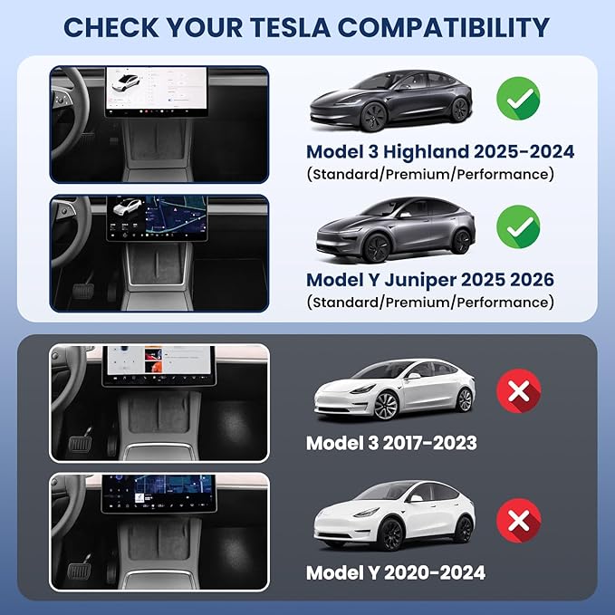 for Model Y Juniper Under Screen Storage Organizer 2025-2026 Upgrade, Model 3 Highland Center Console Organizer Tray 2024-2026 for Tesla Model Y Juniper Accessories, Black