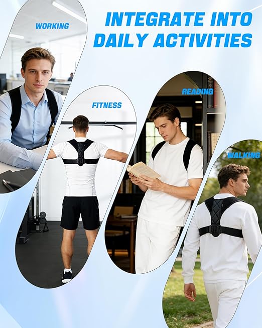 Posture Corrector for Men and Women - Invisible & Mesh Breathable Upper Back Brace - Adjustable Back Straightener - Relieve Shoulder, Neck & Back Pain, L(38-48inch) 1PCS