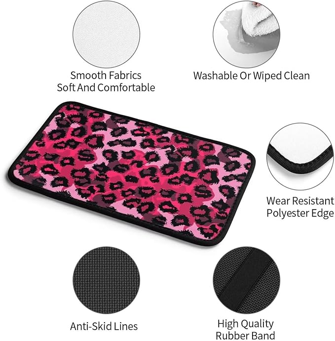 Car Center Console Cover Red Leopard Car Armrest Cover Cheetah Animal Universal Car Arm Rest Cover Car Interior Accessories Protector for Most SUV, Truck, Sedans