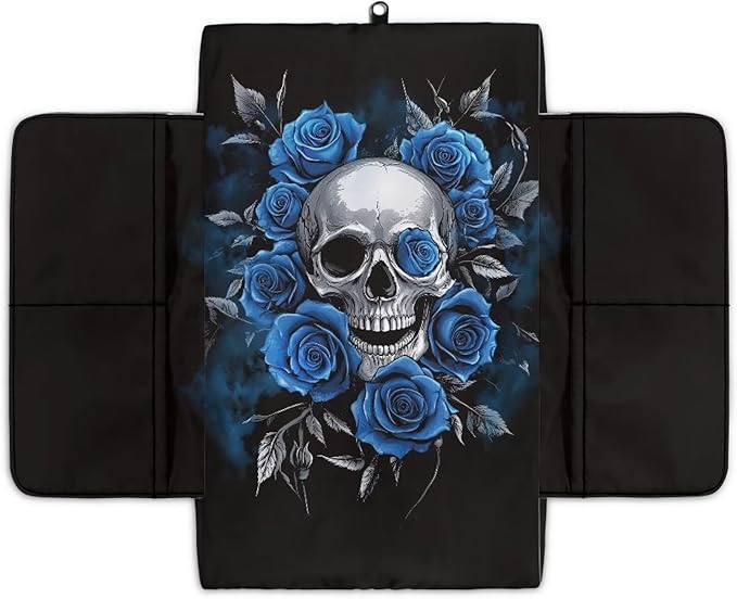 Tupalatus Skull Center Console Cover Breathable Armrest Cushion Cover Pad Water-Resistant Rose Comfort Padded Arm Rest Covers with Storage Pockets Fits Most Cars, Trucks, SUVs