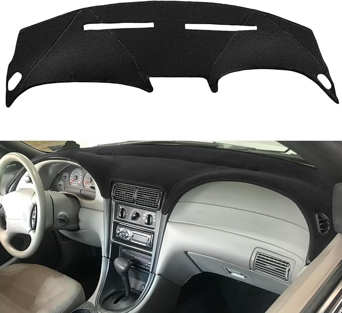 Yiz Dash Cover Mat for Ford Mustang Dashboard Pad Carpet (Black) J136