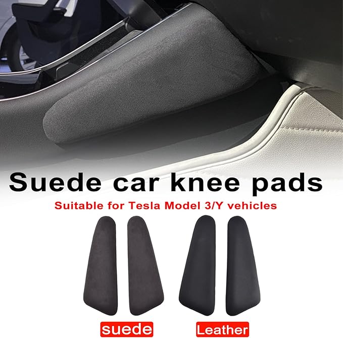 Car Door Armrest Pillow for Tesla Model 3/Y,Auto Center Console Knee Cushion Support Soft Pad, Car Knee Leg Elbow Pillow Thigh Support Comfort Pillow Auto Interior Accessories (PU-Right)