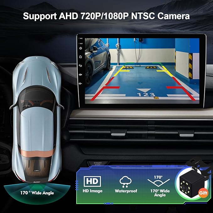 10.1 Inch IPS Touchscreen Android 14 Car Stereo for Toyota Highlander 2014-2019 with Wireless CarPlay & Android Auto 4 Core 32GB Car Radio, Support GPS, WiFi, Bluetooth, FM, Backup Camera, SWC, USB