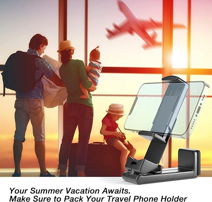Perilogics Airplane Phone Holder Mount Universal in Flight Hands Free Viewing with Multi-Directional Dual 360 Degree Rotation (Black/Lavender)