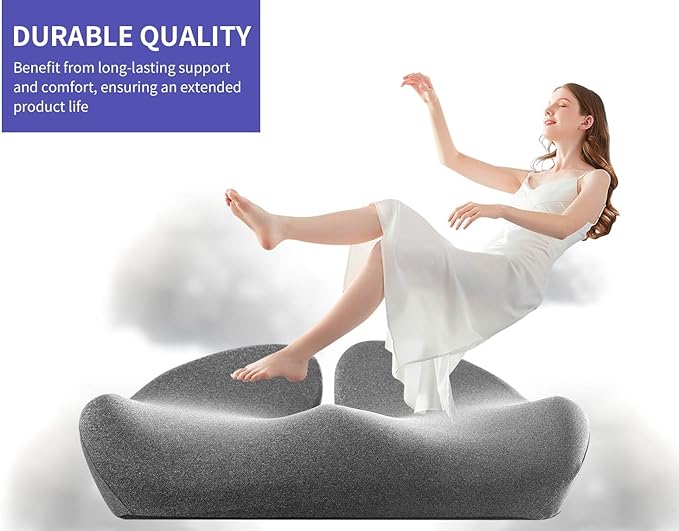 SupremeComfort X-Large Gel Infused Memory Foam Seat Cushion for Office Chair, Kitchen Chair, Car Seats- Elevate Your Seating Experience -Pressure Sore and Tailbone Pain Relief