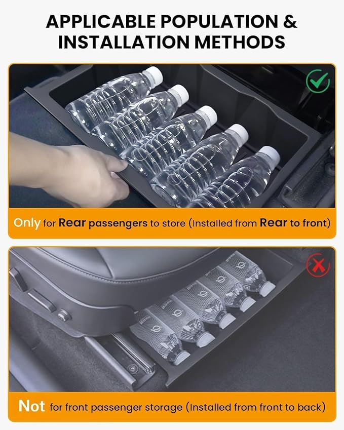 BANKKY 5PCS Center Console Organizer for Tesla Juniper: 2025-2026 New Model Y Accessories Center Console Storage Tray Armrest Hidden Box Orgainzer and Underseat Storage Box Durable ABS Anti-Slip