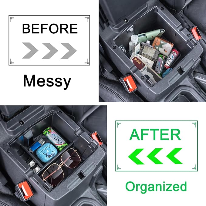 PIMCAR Center Console Organizer for Jeep Wrangler JL/JLU (2018-2026) & Gladiator JT (2020-2026) | Armrest Storage Tray | Interior Accessories (Not for JK/JKU) | Black Liner Trim