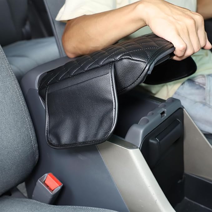 Center Console Cover Pad for Honda Pilot 2003 2004 2005 2006 2007 2008 Accessories Arm Rest Box Lid Cover Pad Armrest Seat Box Cover Car Armrest Pillow Cushion Mat Protector Leather (Black1)
