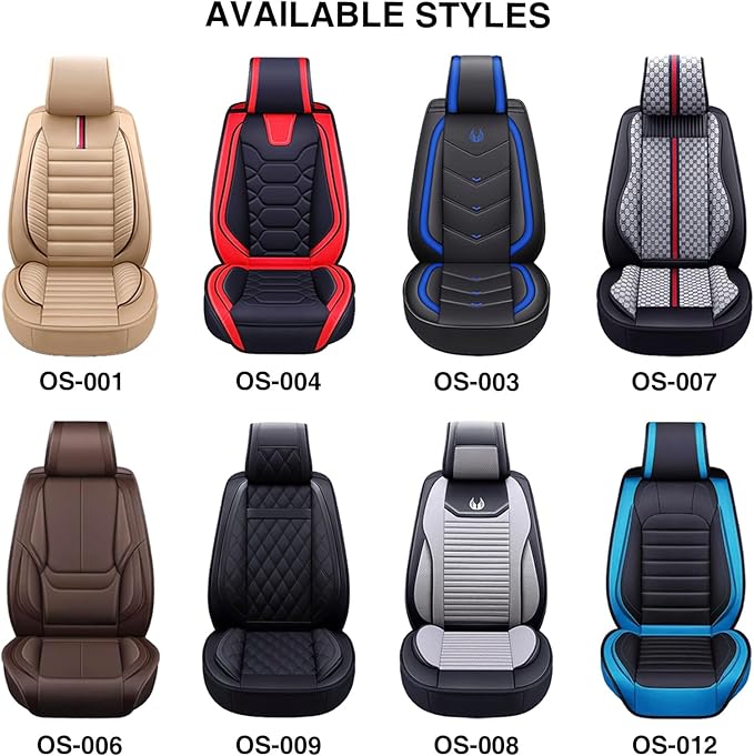 OASIS AUTO Car Seat Covers Front Seats Premium Waterproof Faux Leather Cushion Universal Accessories Fit SUV Truck Sedan Automotive Vehicle Auto Interior Protector (OS-001 Burgundy)