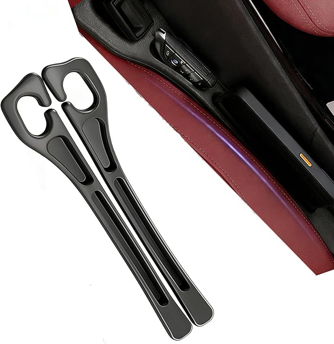 Seat Gap Filler - 2 PCS Car Seat Gap Filler Organizer for Storing Phones Keys Cards, Between Seat Car Gap Filler for Cars & SUVs (Black)