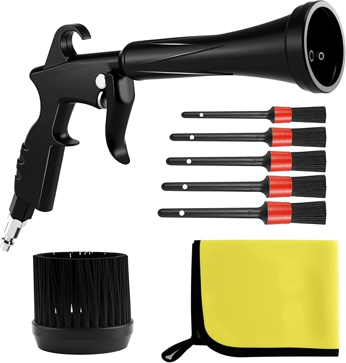 HANDY Tornado Car Cleaning Gun with Rubber Guard and Brass Adjustable Air Flow Nozzle Air Gun for Compressor Pneumatic Tool for Dust Cleaning Car Detailing