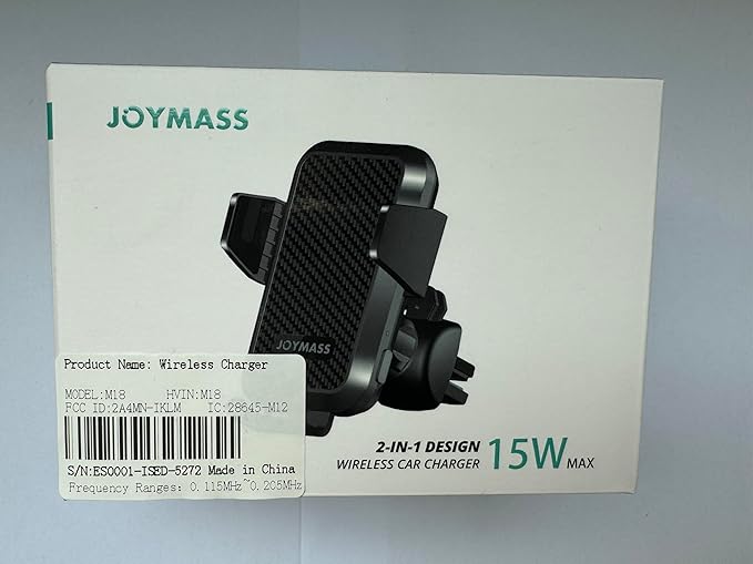 JOYMASS Wireless Car Charger, 15W Fast Charging Auto Clamping Car Charger Cell Phone Holder Mount Vent for iPhone 15 14 13 12 Mini Pro Max, Samsung Galaxy S24 Ultra S23 S22 S21+ Note 20, etc - Silver