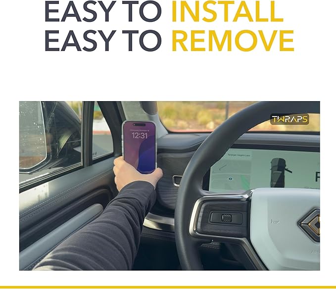 TWRAPS Dashboard Phone Holder for Rivian R1S & R1T, Compatible with iPhone and Android Cases, No Glue or Screws Anchors on Dash AC Vents, R1 2021-2026 SUV & Truck Accessories (Magnetic Mount)