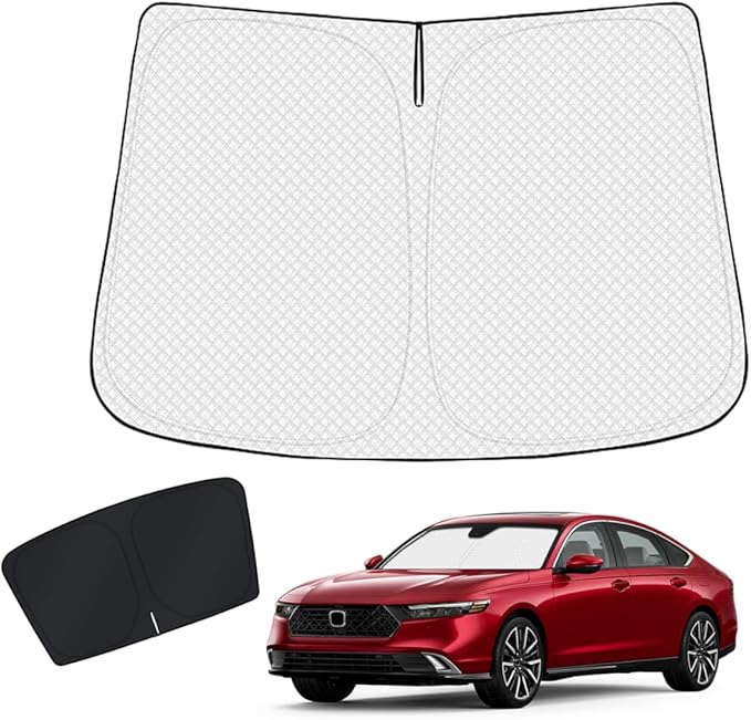 KUST Windshield Shade Custom Fit for Honda Accord 2023-2025 2026 Sun Shade Front Windshield Accessories Sun Visor Foldable Thicker 5-Layer Blocks UV Rays