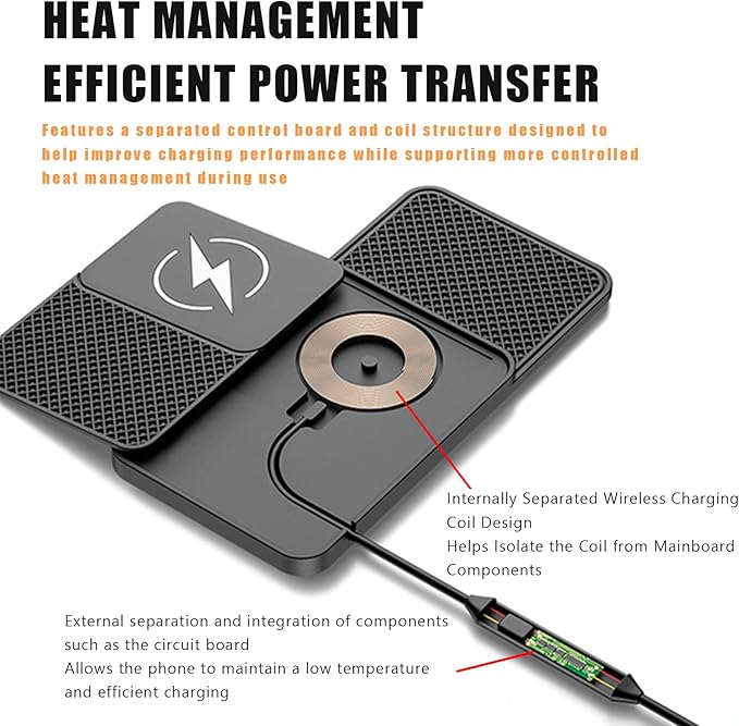 Wireless Car Phone Charger for Lexus NX200t/NX300/NX300h, Type C/USB 20W Fast Charging Pad, Non-Slip Charging Station for Travel Home Office Desk, Lightweight, USB