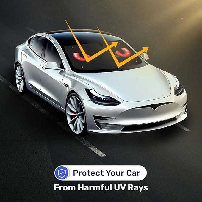 GENANY Devil Eye Windshield Sun Shade for Electric Vehicle (59x37 Inches), Sun Shade Windshield, Shades for Front Windows, Sunshade for Car Windshield, Car Decor