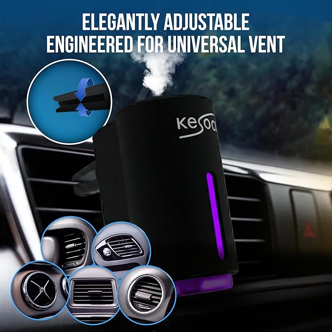 Smart Car Air Freshener Diffuser – Rechargeable Auto Scent Device with 12 Refills – Anti-Leak System, 3 Spray Modes & Motion Sensor Auto On/Off