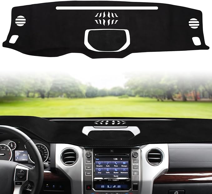 auovo Dashboard Cover Mat Compatible with Toyota Tundra 2014 2015 2016 2017 2018 2019 2020 2021 Anti-Slip Dash Cover Dash Carpet Cover Sunshield Protector
