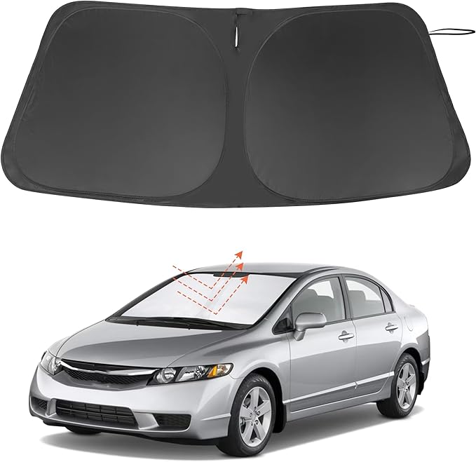 Windshield Sun Shade Custom Fit for 2006-2011 Honda Civic Accessories Foldable Sunshade Sun Blocker Protect Car from Sun Rays & Heat Damage Keep Car Cooler