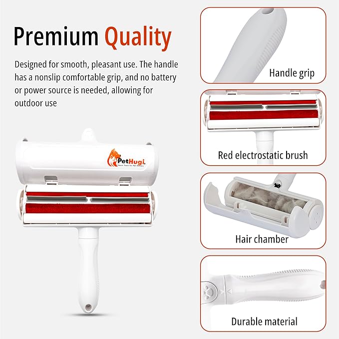 Pet Hair Removal Tool, Reusable Lint Roller for Pet Hair, Self Clean Cat Hair Remover with Dust Bin, Pet Hair Remover Roller, Dog Hair Remover for Couch,Furniture,Carpet,Sofa & Bedding.