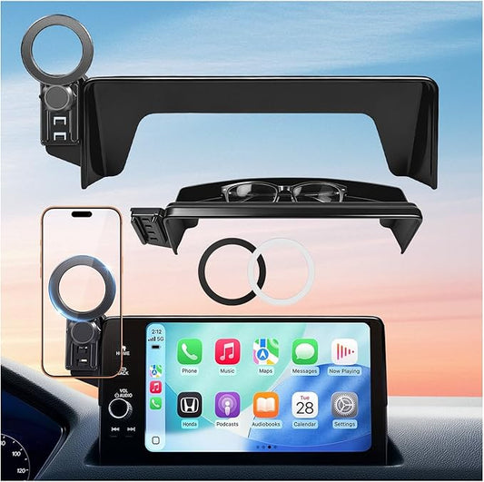Car Phone Holder for Honda Civic 11th Gen 2026 2025 2024 2023 2022 (Only for 7/9-Inch Screen) 360° Rotation Magnetic Cell Phone Mount, Compatible with Magsafe, Does Not Affect Air Vent