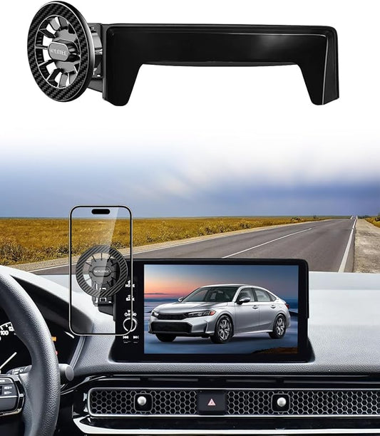 Car Phone Holder for Honda Civic 2022 2023 2024 2025 2026 Accessories 7/9-Inch Screen Fixed Clip, Automobile Cradles Magnetic Phone Mount Compatible with MagSafe, Strong Magnets Cell Phone Base