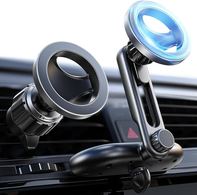 LISEN for MagSafe CD Phone Holder for Car Mount [Angle Adjustable] Magnetic Phone Holder for iPhone Magsafe Car Mount CD Slot Hands Free CD Player Phone Mount for iPhone 15 Pro Max Plus Galaxy Kits